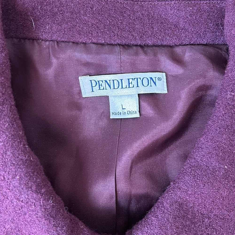 Euc - Pendleton Virgin Wool Blazer In Plum/ Purpl… - image 7
